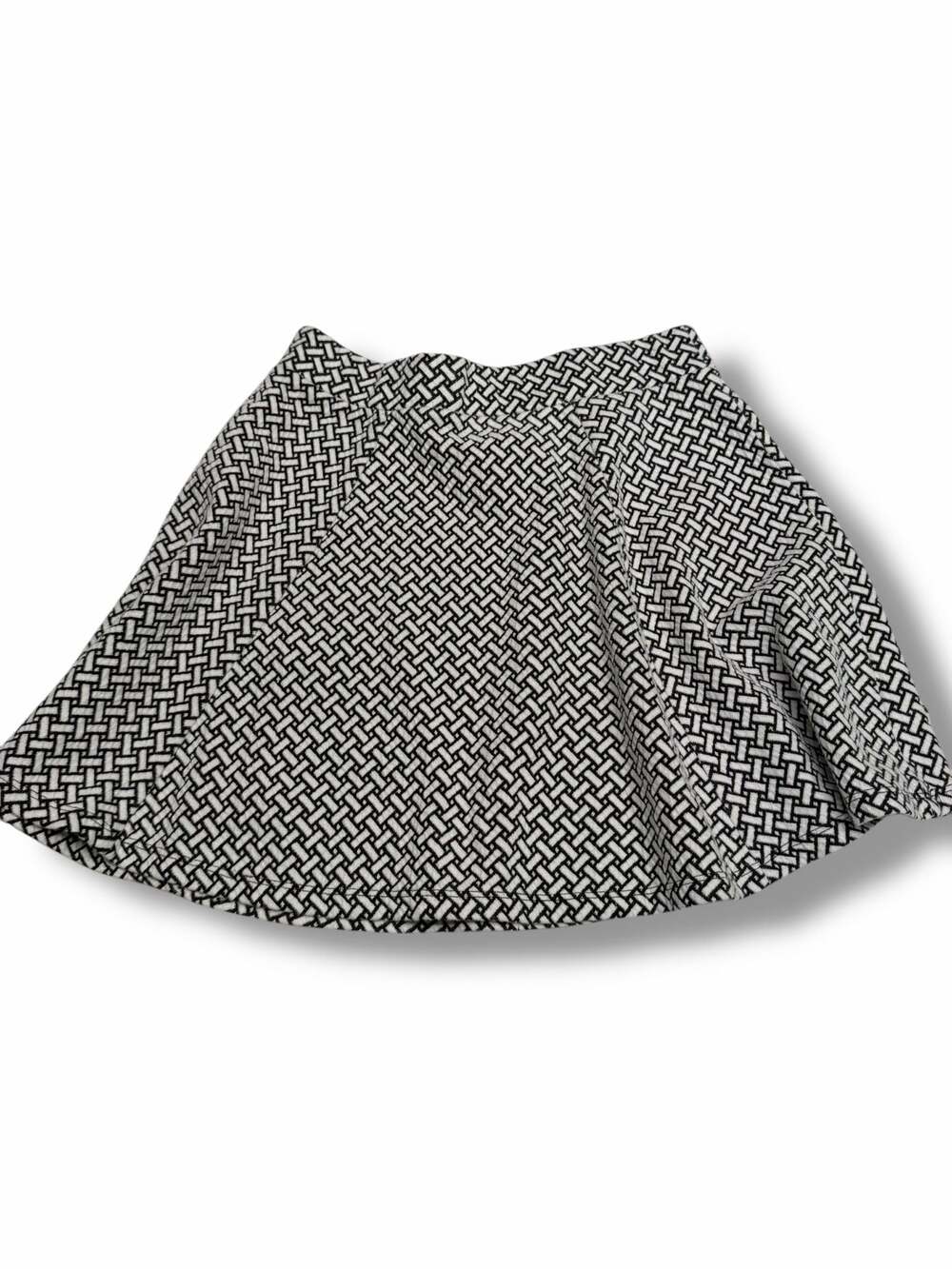 Aeropostale Black and White Basket Weave Knit Skater Mini Skirt